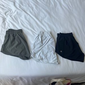 3 Lululemon running shorts size 8